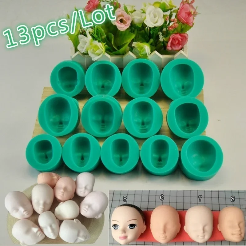13 Vzor 3D bábiky tvárou silikónovou plesňou špongie Fondant Choote Choote Pekáč