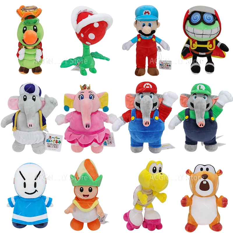 13 štýlov Mario Bros Plush Prince Florian Trottin 'Piranha Rastliny ICE Mario Fawful Elephant Mario Luigi Darče
