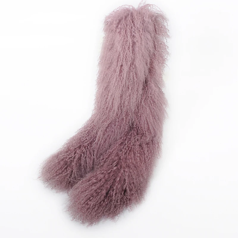 130 cm európske módne dámy mongolské jahňacie kožušina Tibetan Sheep Furf