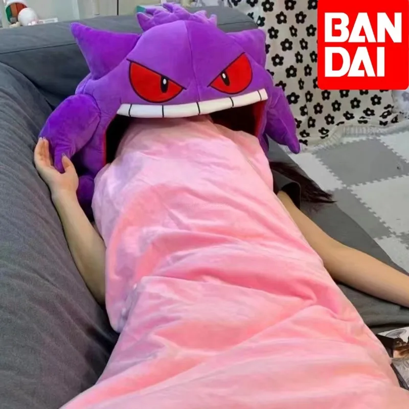 130 cm Pokémon Gengar Big Tongue Plych Anime Periférna veľká veľkosť gengar spánkový vankúš s duálnym účelom