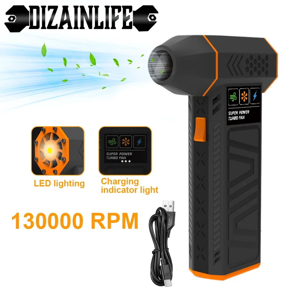 130000 orpm Turbo Jet Ventilátor x3 mini vzduchový fulting rýchlosť vetra nastaviteľný elektrický dúchadlo Motor Runheld Duct Duct Dust Faning Tools