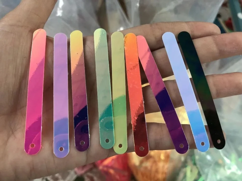 1300ks/šarža farebný obdĺžnik 1-otvor PVC Loose Flitre Paillettes Šiť svadobné remeslo, Ženy Kids pre domácich majstrov odev