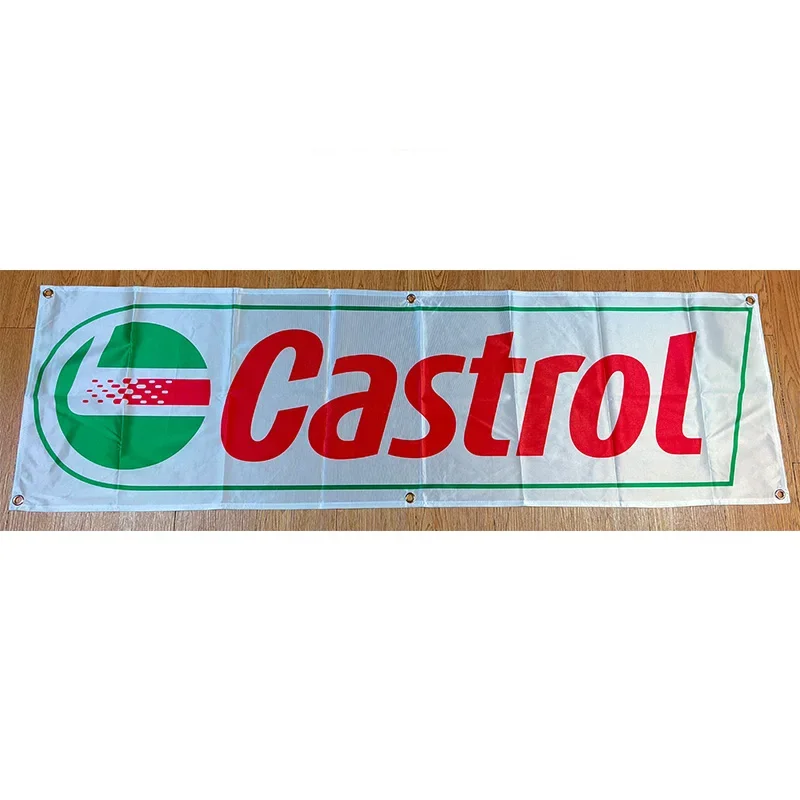 130G 150D Materiál Castrol Transparentný olejový banner 1,5 stôp*5 stôp (45*150 cm) veľkosti reklamný výzdoba Vlajka YHX272
