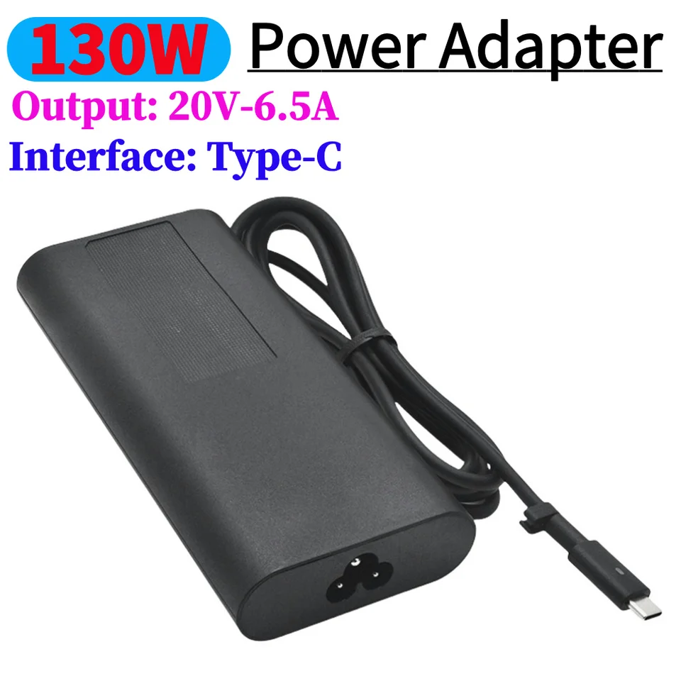 130W USB C Typ C Cestovný notebook napájací adaptér 20V 6.5A AC Adapter Adapter Power Nabíjačka pre Dell XPS 17 9700 9710 9720 9730