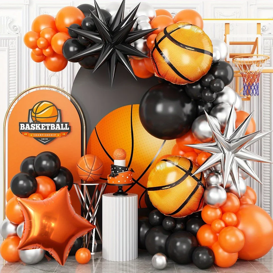 131ks basketbalová tematická súprava Arch Garland Balloon, vhodná na narodeniny, promócie, výročie a ďalšia scéna