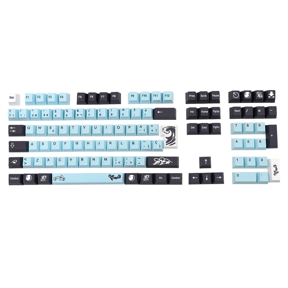 135 klávesov Mizu PBT KeyCap Cherry Profile Dye Subb Keycaps pre spínače MX DZ60 GK61 64 68 87 96 108