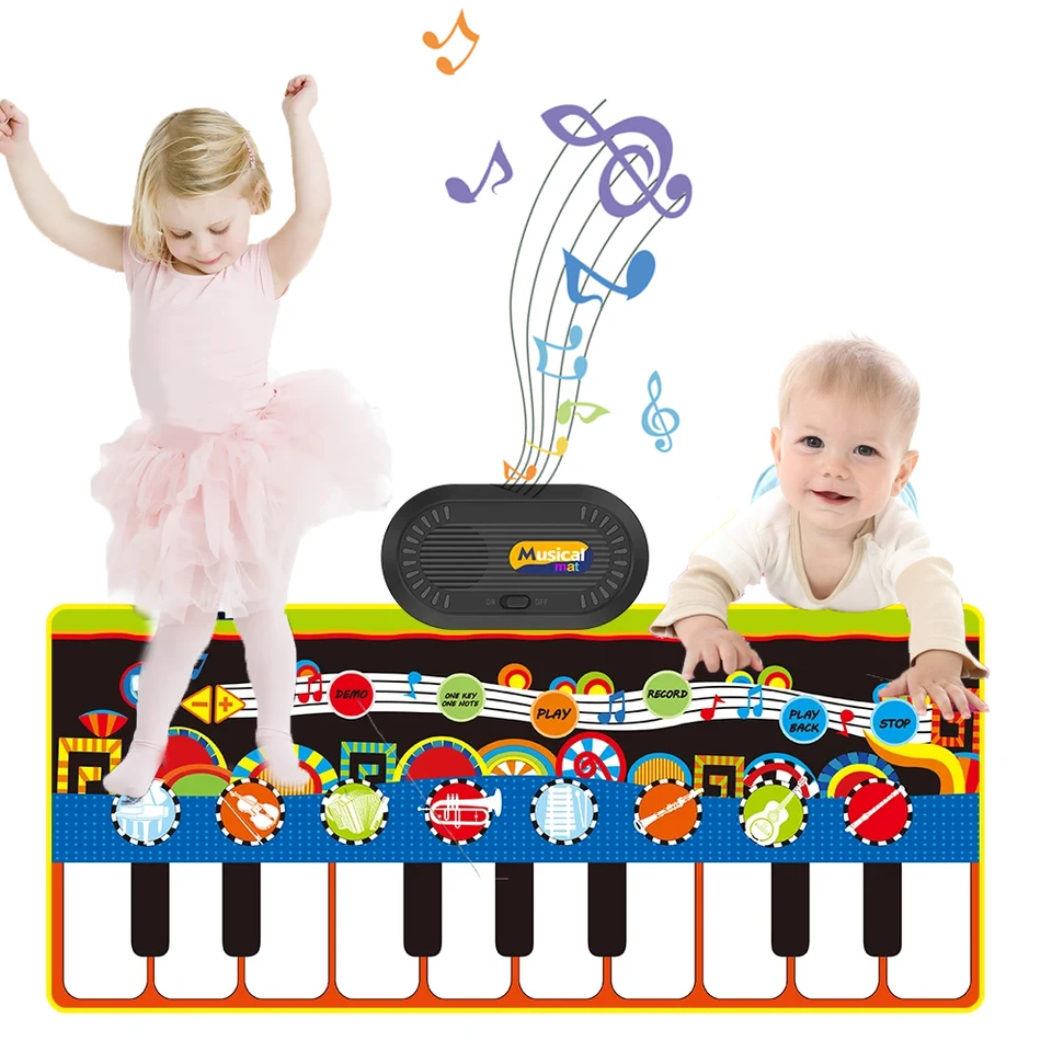 135x59cm hudobná klavírna mata Todddle Mat Dance Mat Klávesnica s 8 nástrojmi 17 Scales Študovať vzdelávacie hračky pre darčeky pre deti