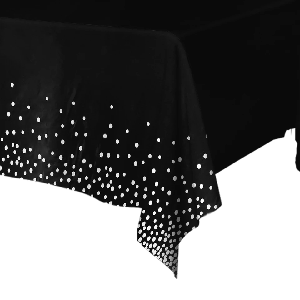 137x274cm čierna bodka obdĺžnik jednorazová vodotesná párty obrus na narodeniny reštaurácia Svadba svätého prijímacieho stola