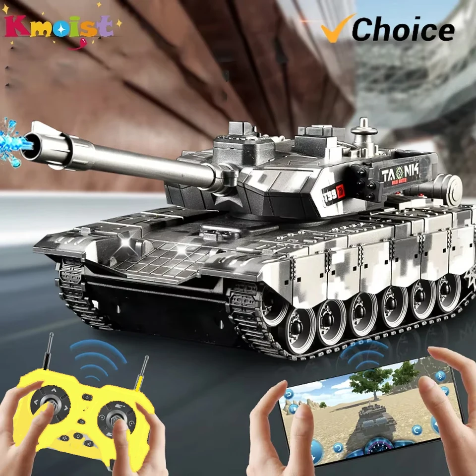 13CH 2,4G RC Tank Vozidlo môže telefón s diaľkovou kontrolovanou diaľkovou elektrickou štartovacou stopou simulácia T90 Model Tanks Hračky