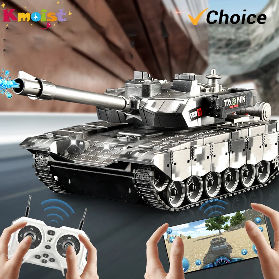 13CH 2,4G RC Tank Vozidlo môže telefón s diaľkovou kontrolovanou diaľkovou elektrickou štartovacou stopou simulácia T90 Model Tanks Hračky