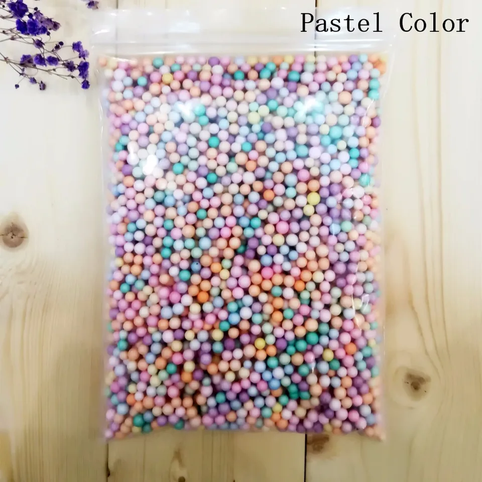 13g/tašky Macaróny Svetlé farby Pastelové penové korálky pre slime Polystyrénové penové gule