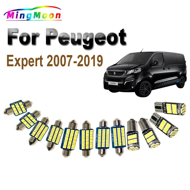 13PCS CANBUS For Peugeot Expert 2007-2014 2015 2016 2017 2018 2019 LED interiérová mapa DOME SVETLO Kit bez chybového príslušenstva