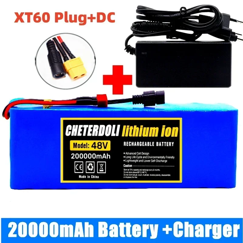 13S3P 48V 20000MAH 20AH lítium-iónovej batérie s 250 W 350W 500W 750 W 1000 W BMS pre 54,6 V s nabíjačkou
