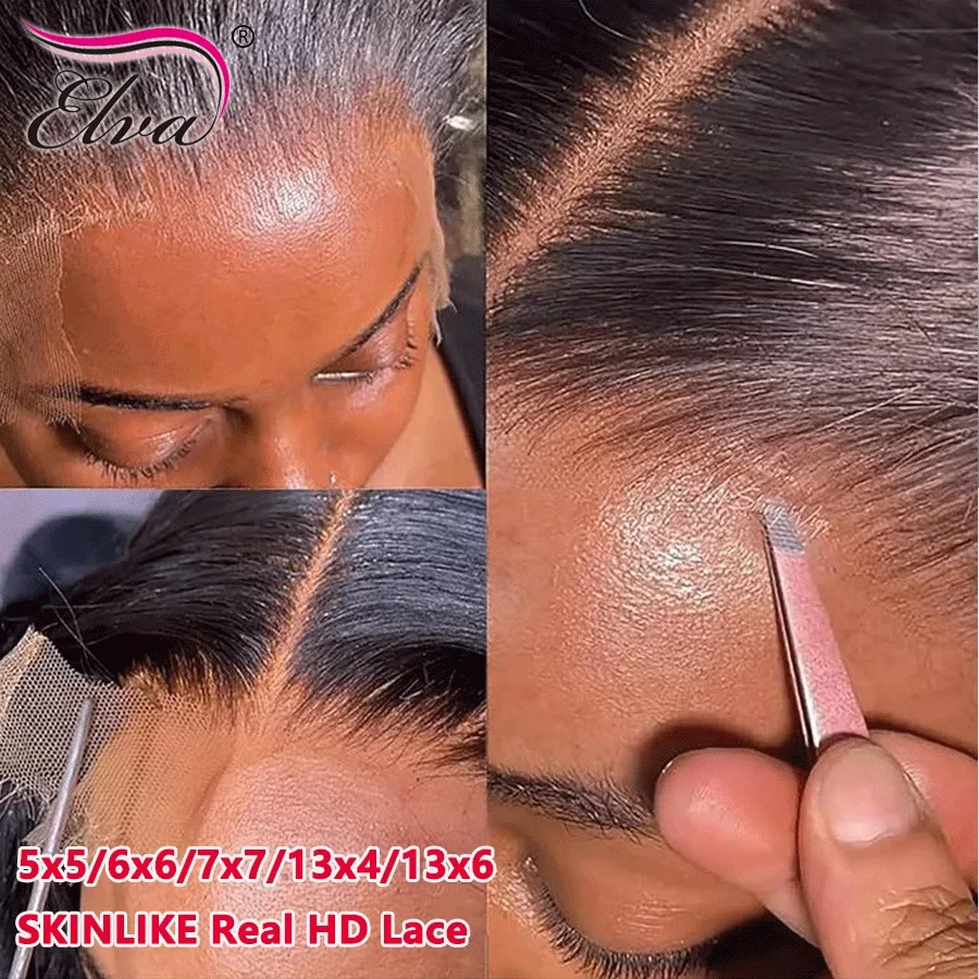 13x4 13x6 HD Lace Frontal Iba 5x5 6x6 7x7 HD Lace Uzávery Body Wave a rovné ľudské vlasy HD Lace Lace Frontal Uzavretie Pretrhané
