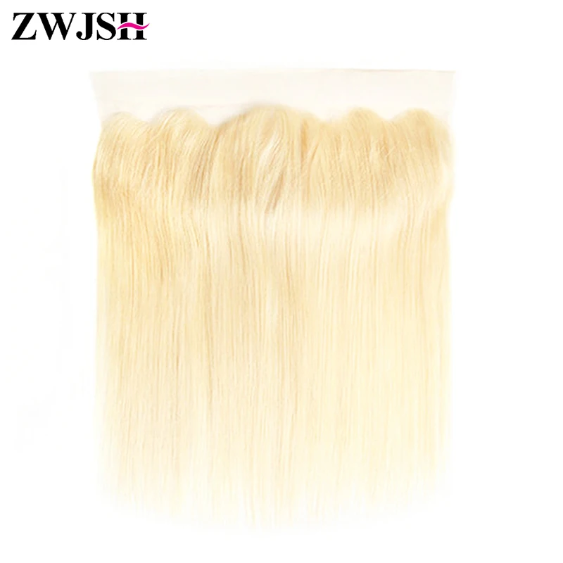 13x4 čipkovaná čelná priama vlna pre ženy Remy Virgin Brazílske ľudské vlasy 613# ľahká blondínka Farba zadarmo zwjsh