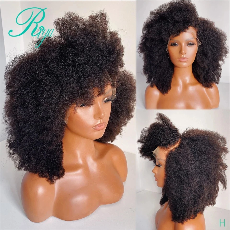 13x4 čipky čelné ľudské vlasy parochne pre čierne ženy vopred vytrhnuté s detskými vlasmi Remy Afro Kinky Curly Indian Indian Front 13x6 Parochňa