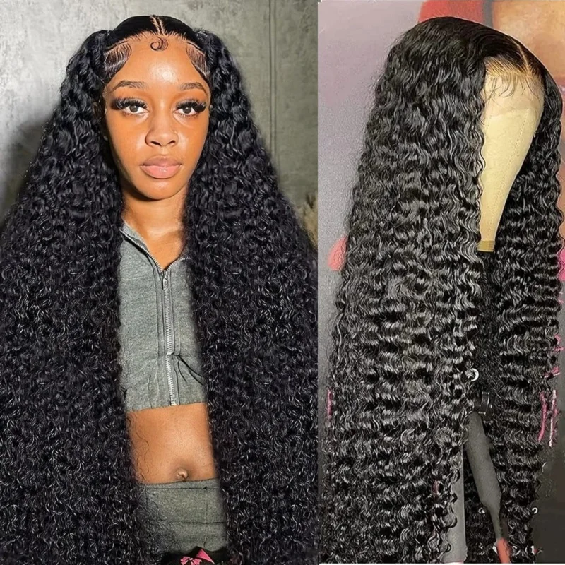 13x6 Deep Wave HD Lace Lace čelná parochňa 40 palcov 360 Plno kučeravá čipka predná parochňa 5x5 Uzáver bez Glueless Parochňa Human Human Hair Easy to Wear