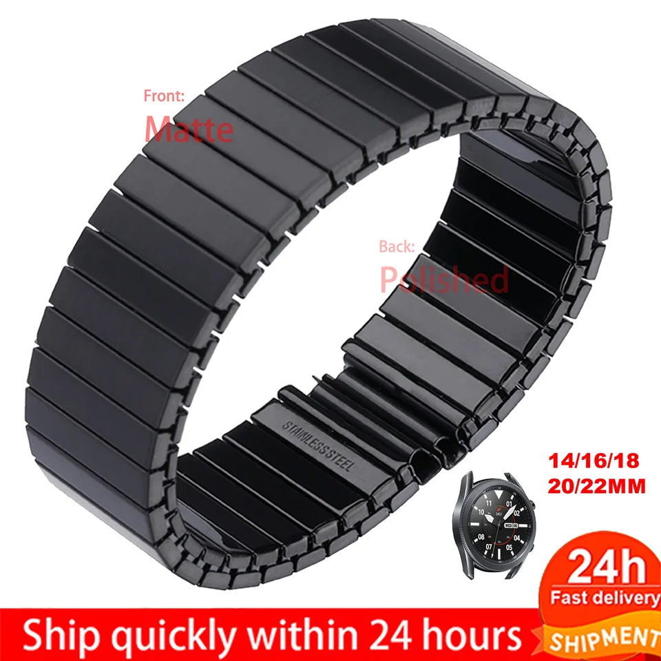 14/16/18/20/22 mm elastický pásový popruh pre Samsung Galaxy Watch 3 41 mm 45 mm pre Huawei Watch GT3 GT2 46 mm z nehrdzavejúcej ocele