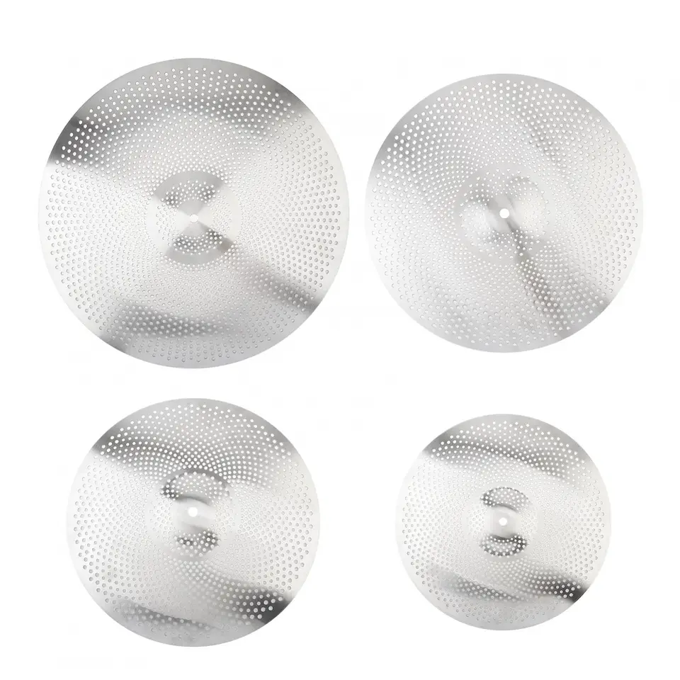 14/16/18/20inch Cymbal Silver Drummer Practice Cvičenie tichého s nízkym objemom hihat crash jazda
