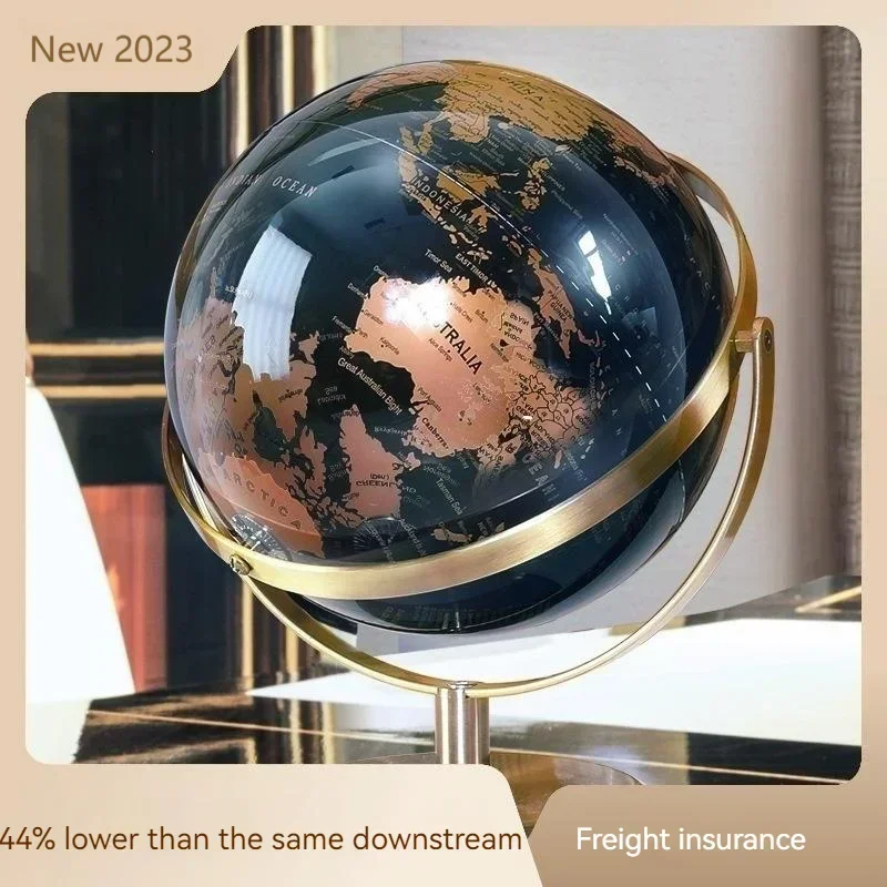14/20/23 cm čierne zlato Rotujúca glóbus britskej domácej kancelárie Dekorácia Európsky štýl Kreatívna remeslá dekorácia Globe