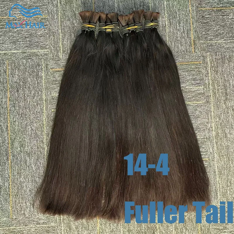 14-4 Maxhair Žiadne útkové predlžovanie vlasov panenské ľudské vlasy zväzky vlasov na pletenie ľudských vlasov rovné vlasy na pletenie