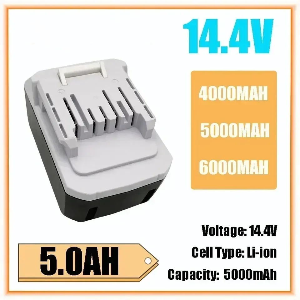 14,4V 5.0AH Nabíjateľná li-iónová batéria pre Makita MAK BL1415G BL1413G BL1460G DC18WA UH480D UH520D UM165D UR140D DMR106