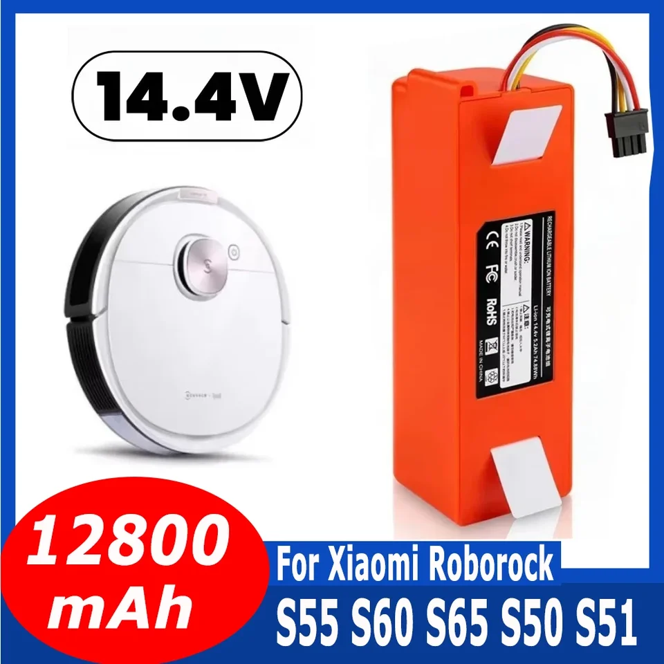 14.4V BRR-2P4S-5200S Robotický vysávač Výmena batérie pre Xiaomi Roborock S55 S60 S65 S50 S51 S5 1S 1. Max S6 diely S6