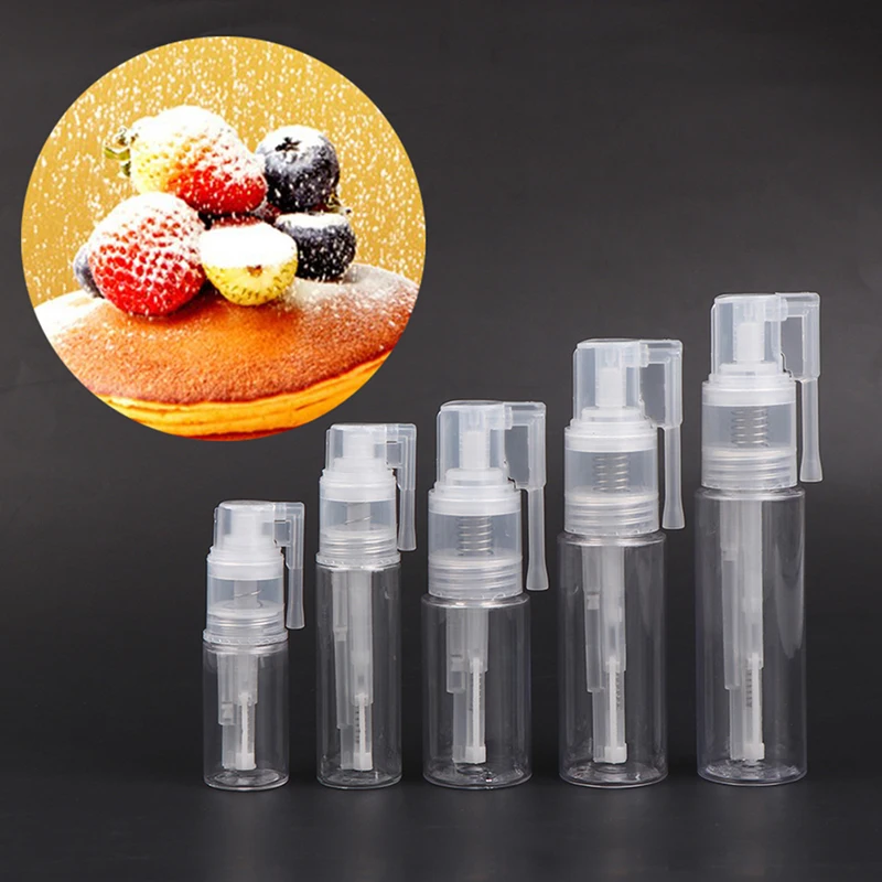 14-60 ml doplňovateľné trblietky Duster sprej fľaša prázdny koláč zdobenie Fondant pečenie Nástroj Suchý prášok Dlhá dýza Spraná fľaša