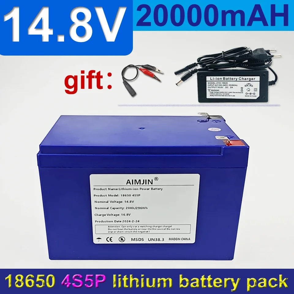 14,8 V 20000 mAh lítium-ion 4s5p batéria, vhodné pre 16,8 V vybavenie, vysokovýkonný menič, turistický automobil solárny článok tak