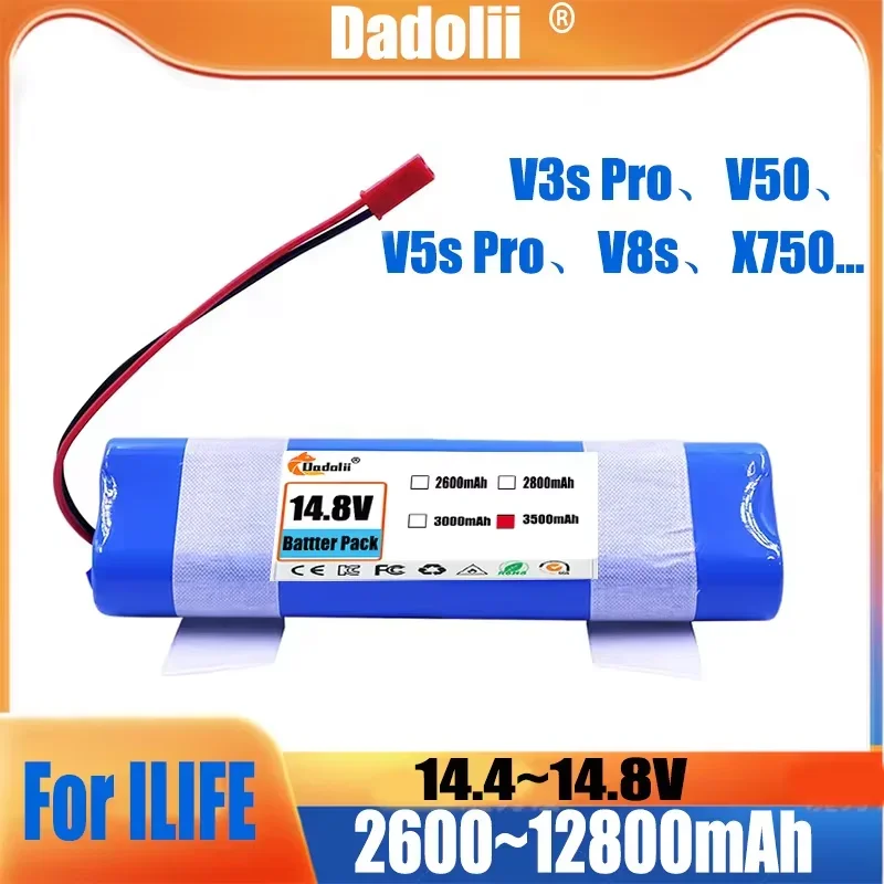 14,8 V batéria 12800 mAh lítiová batéria pre ILife V3S Pro V50 V5S PRO V8S V80 Max B5 Max S5 Pro X750 Robot VACUUM BATTER
