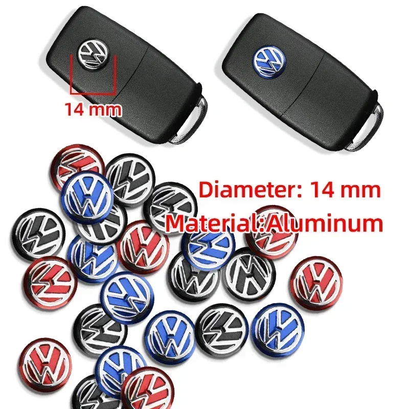 14 mm autá Kľúčový odznak Emblem Náhradné nálepky na kľúče pre kľúče pre Volkswagen VW Polo Passat B5 B6 B7 T4 Golf 4 5 6 Tiguan Jetta GTI