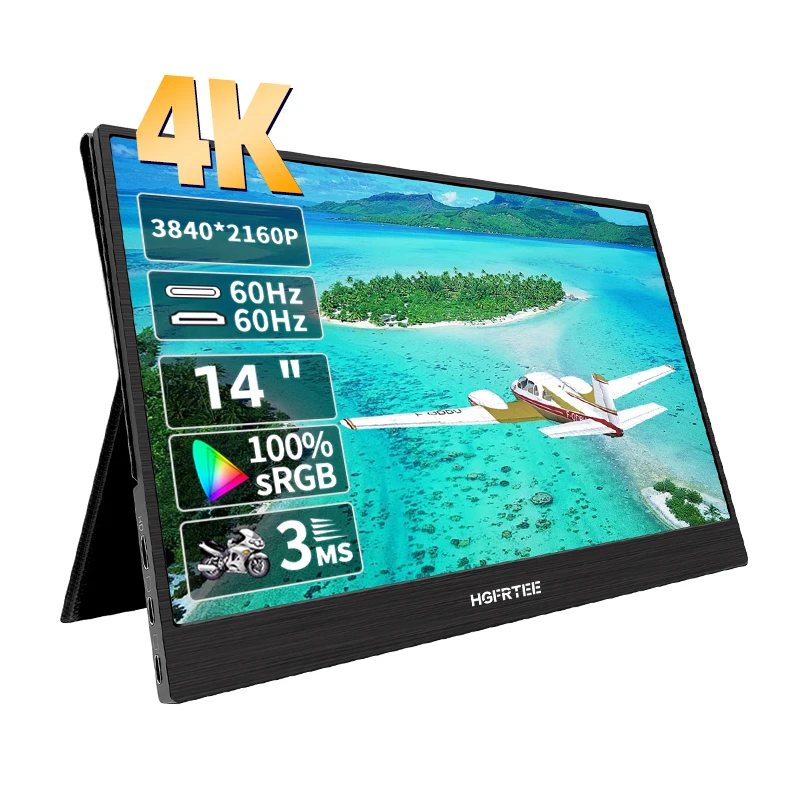 14-palcový prenosný monitor 4K 97% NTSC, 100% SRGB 500CD/M2 LAPTOP Expand Expand Screen Mobile Game Podpora typu C HDMI kompatibilný