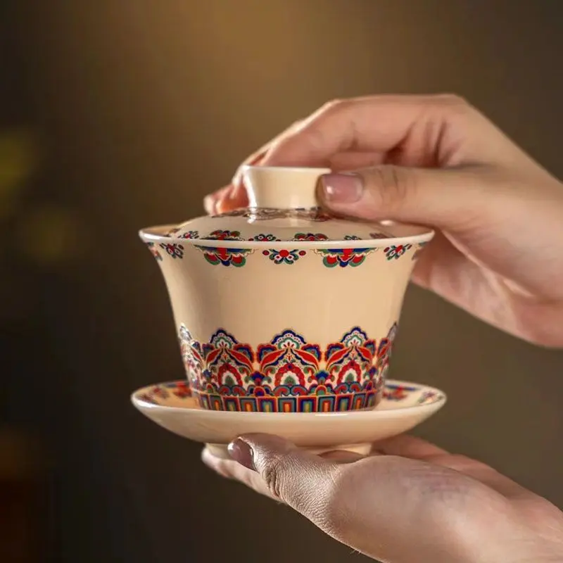 140 ml čínskeho štýlu Tri druhy Gaiwan kung fu vznášajúci sa gaiwan biely porcelánový čaj set čínsky čajový čaj šálka čaju
