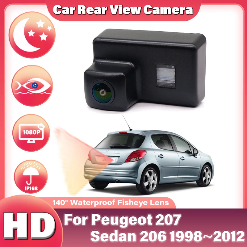 140 ° Zadná kamera Zadná kamera pre auto pre Peugeot 207 Sedan 206 1998 ~ 2012 2012 Full HD CCD Night Vision Reverz Parking Parking Camera vodotesná