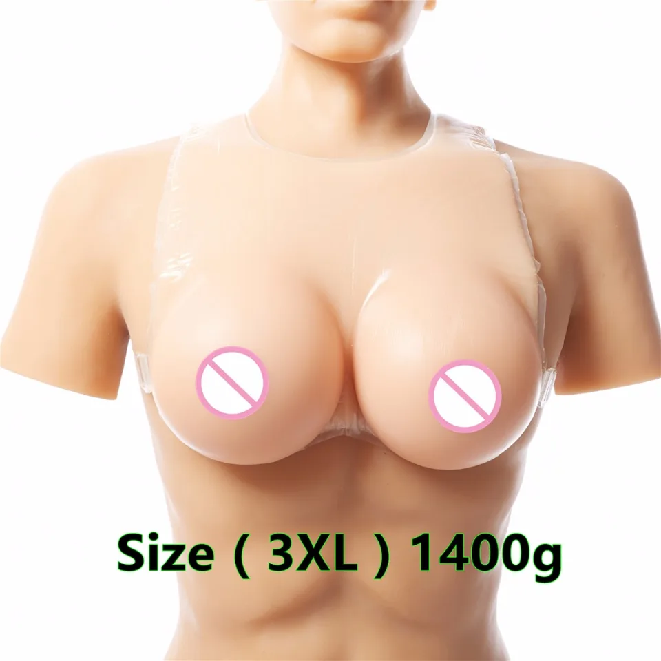 1400G popruh-on prsník forma plná vodná prsia kríž muž samčieho komody Suntan Color e Cup Simulation silikónové falošné prsia