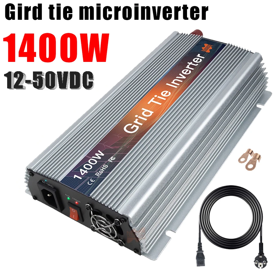1400W Solárna mriežka na konvertrii 10-50VDC na AC 110V 220V MPPT Pure Sine Wave Micro Inverter pre systém solárnych panelov