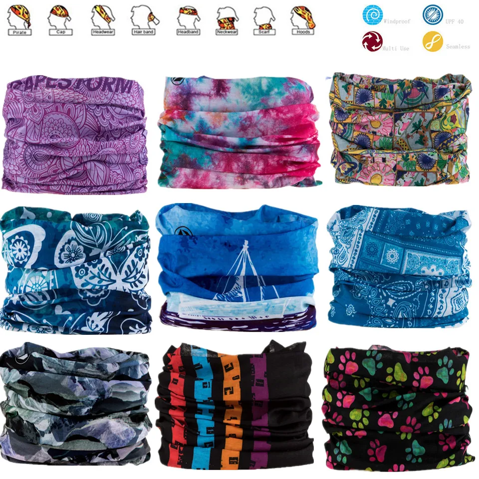1401-1450 Kúzelná šál Outdoor športové bicykle čelenka bicykla cyklistika Bandana Neck Trube Warmer Bandanas Scraf Men turistická čelenka