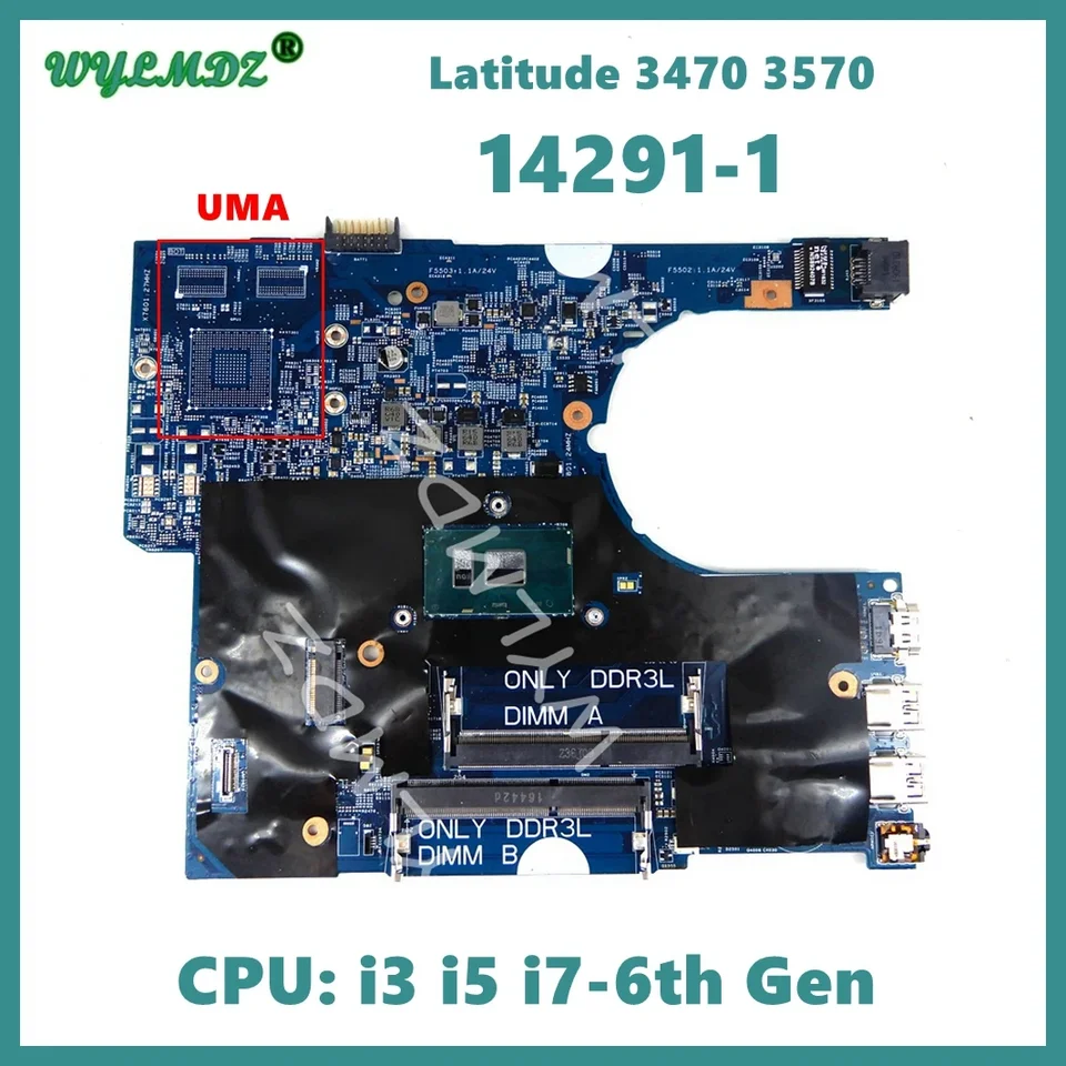 14291-1 HEASBOARD pre Dell Latitude 3470 3570 LAPTOP základnej dosky s i3 i5 i7-6. gen CPU UMA 100% testované OK