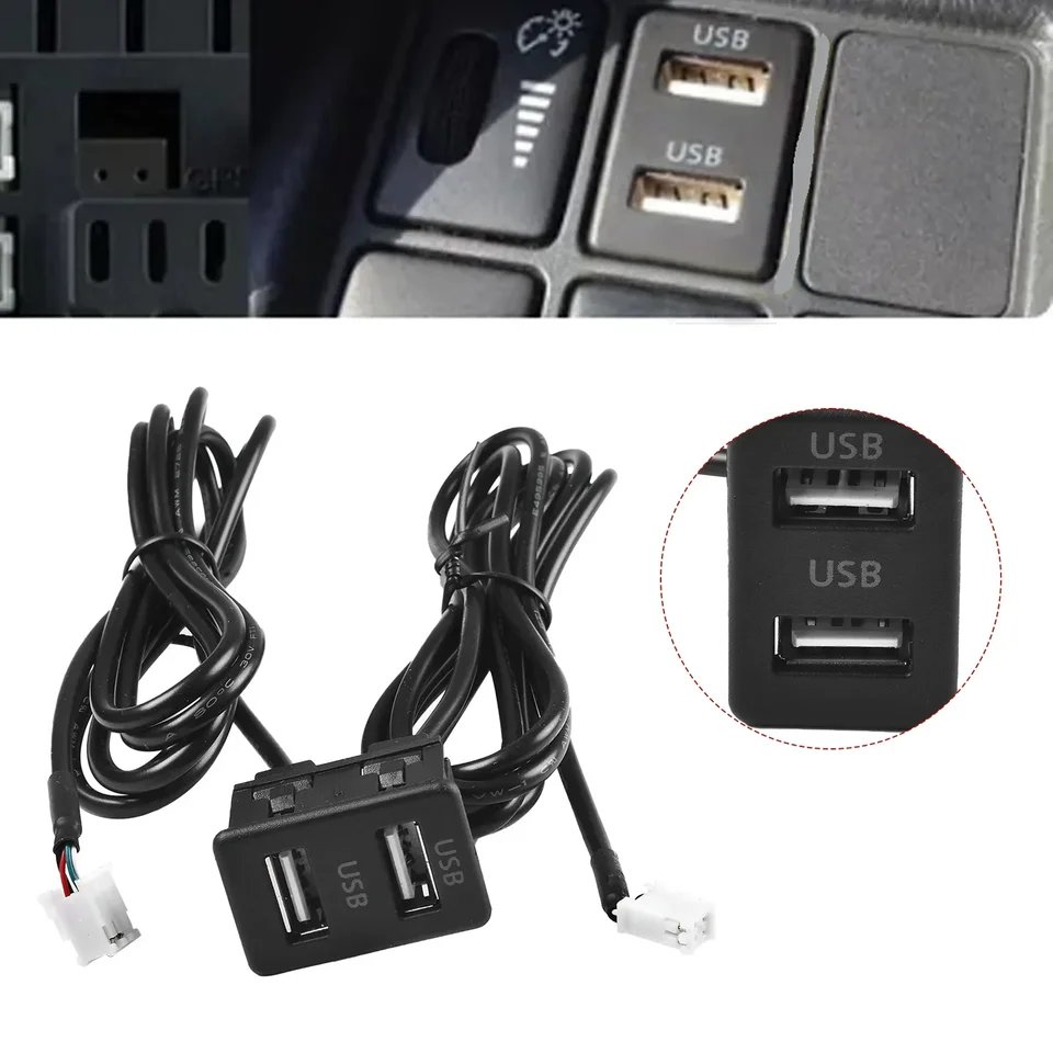 145 cm automobilová pomlčka preplachová montáž USB Port Panel Panel Car Boat USB Panel Panel Panel Adapter kábla pre Toyota pre diely Mitsubishi
