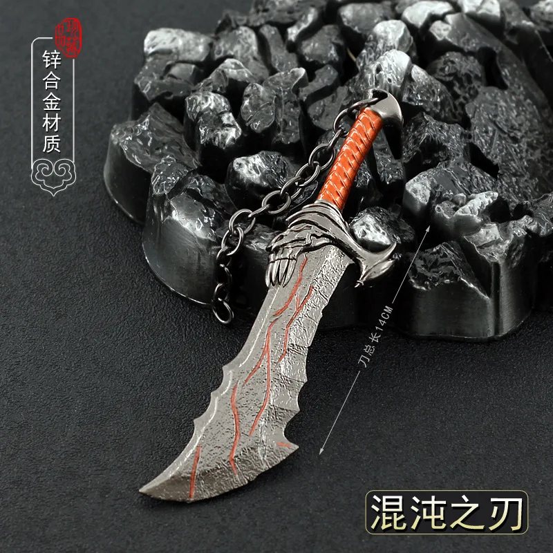 14cm God of War Kratos Chaos Blade Metal Keychain Game Periférny meč Model Home Ornament Equipment Collection Crafts Keychain