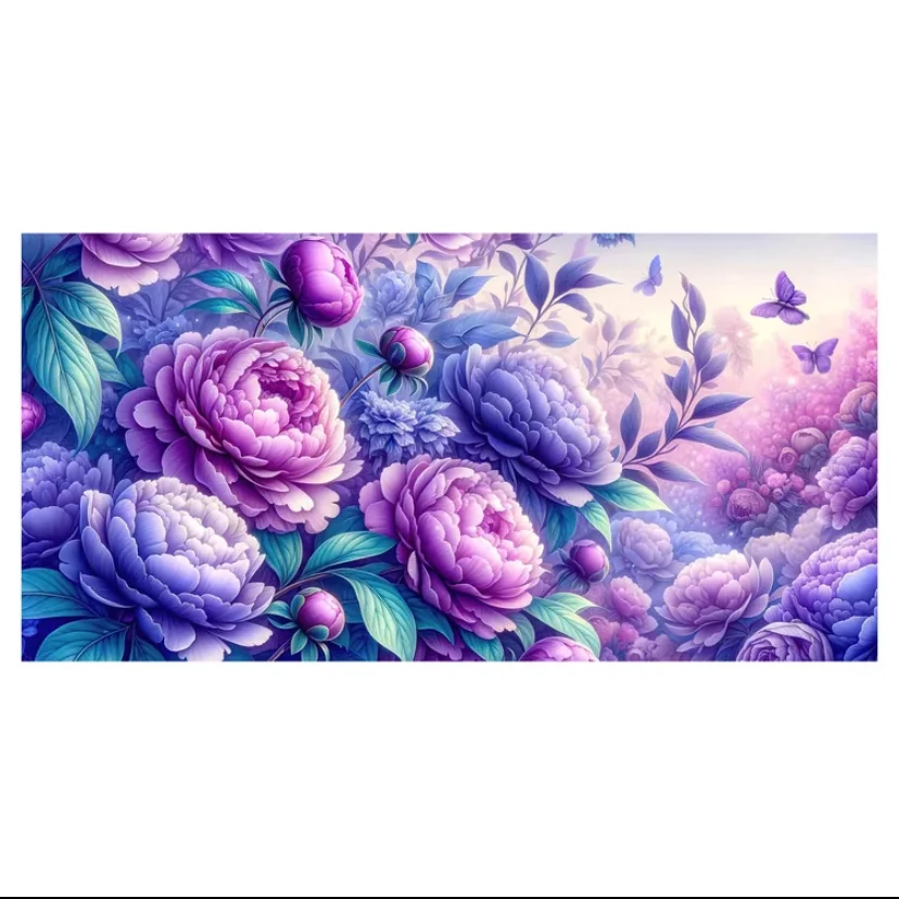 14ct 31x65 cm pivonky, vyšívanie DIY Cross Stit