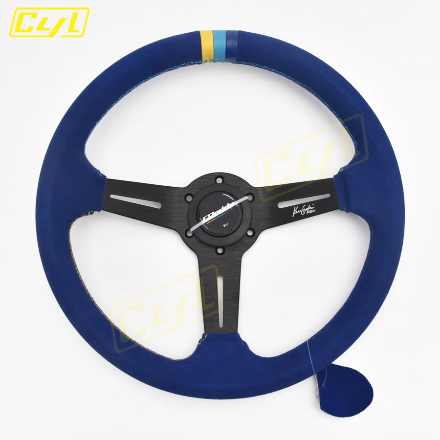 14inch 350 mm jdm upravený styling auta Suedový kožený volant