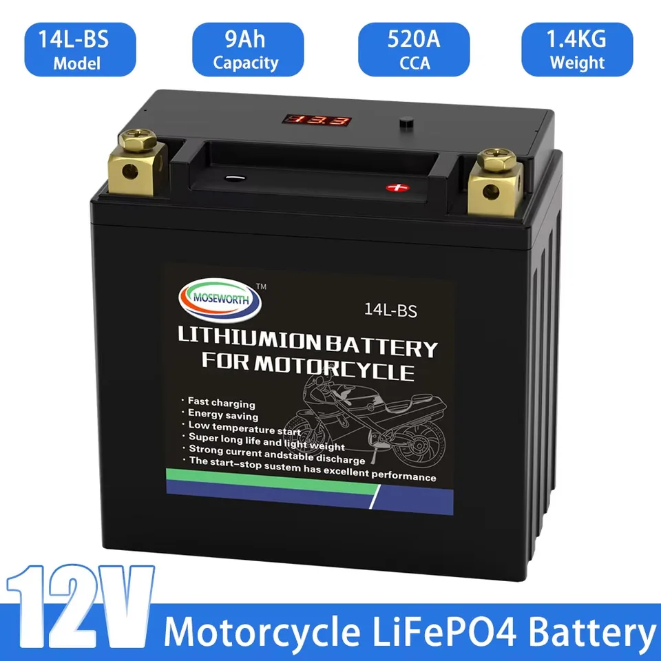 14L-BS 12V 9AH MOTORACLE BATTERICKÁ BATTERSKÁ SAPOPO4 ÚDRŽBA ZADARMO CCA520 Vstavané v BMS Výmena batérie pre motorové skútre ATV Snowmobile