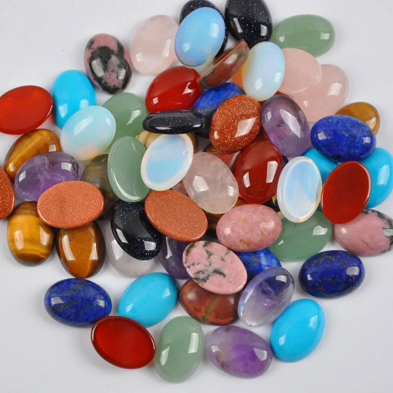 14x10 mm krištáľový sodalit aventurín tyrkysový tigareye pieskovcový opál agate Quartz Oval Cab Gem Cabochon Jewelry (10 ks/šarže)
