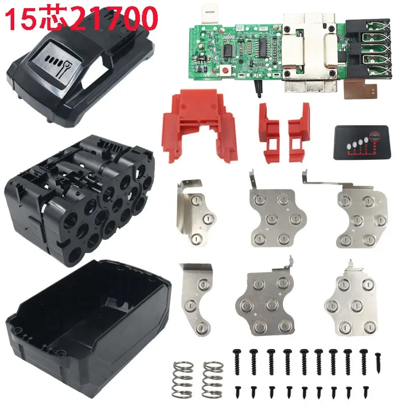 15*21700 Li-Ion Battera Battera Plastová nabíjanie na nabíjanie skrinky na nabíjanie dosky pre Milwaukee pre M18 18V 12AH Littium Battery Byting