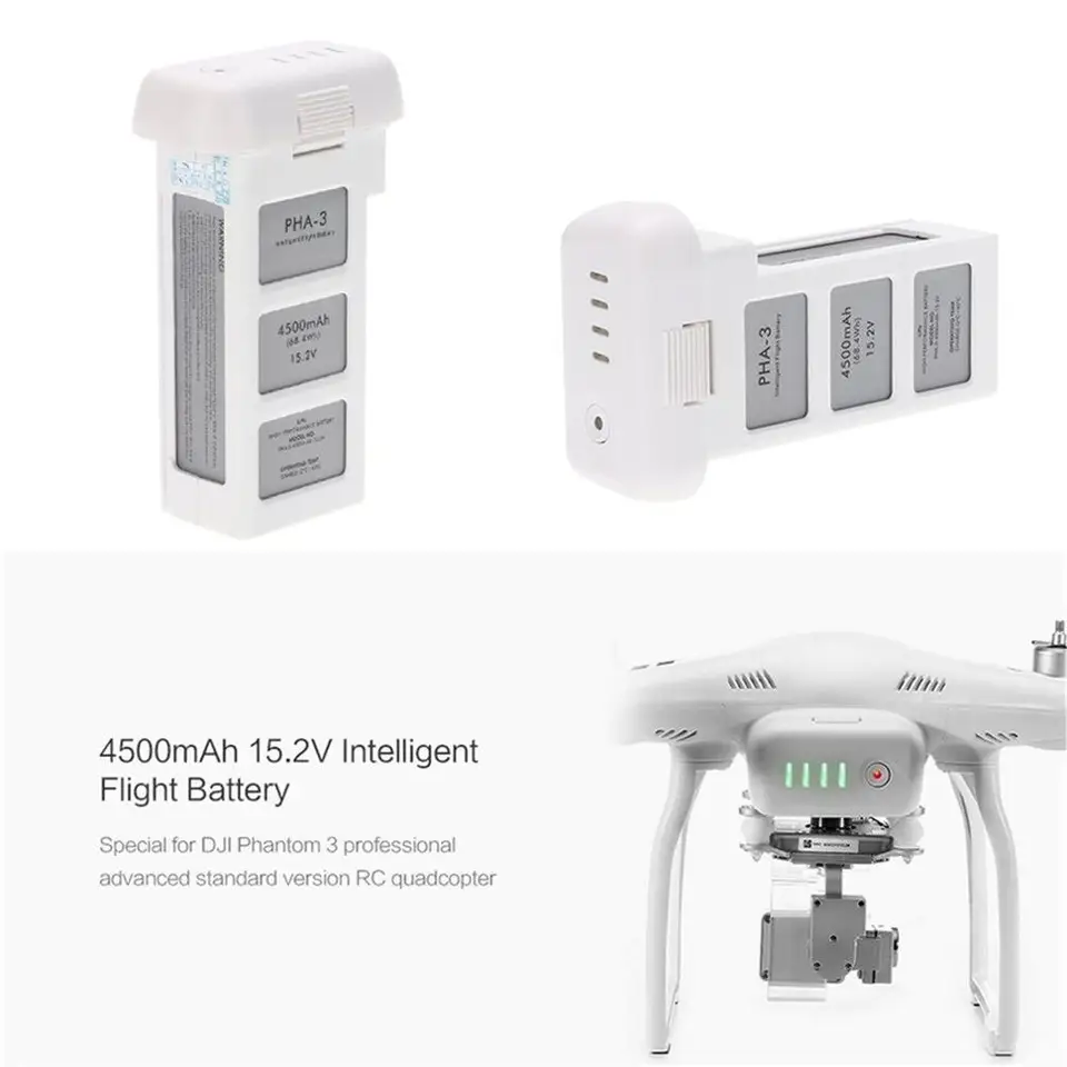15,2V 4500 mAh Štandardná inteligentná lipo batéria Vysoko kapacitná batéria DRONE pre DJI Phantom 3 Štandardný profesionálny pokročilý
