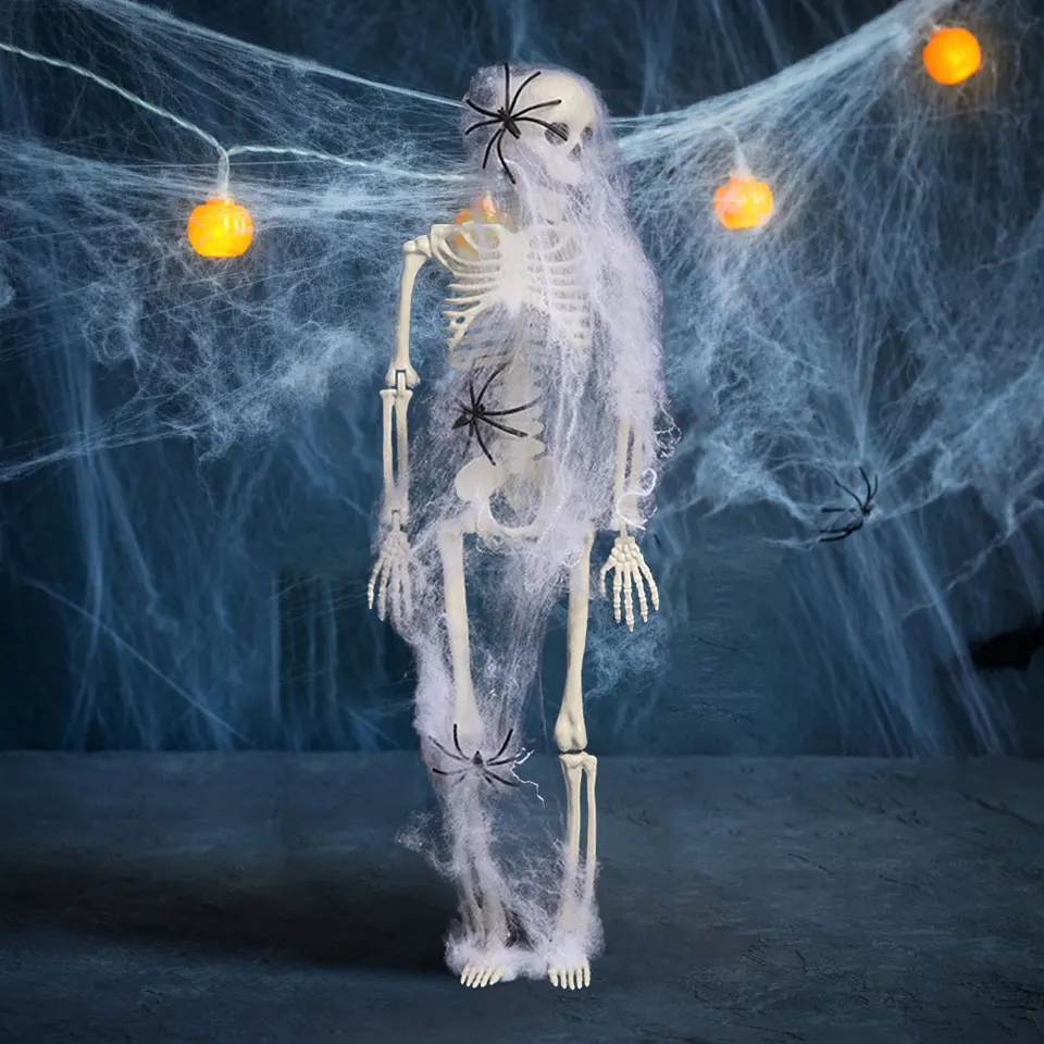 15.6/35in Halloween dekorácie ľudský tvar Pohybné kostrové pohyblivé kĺby lebky hororové kosti strašidelné domové rekvizity dekorácie