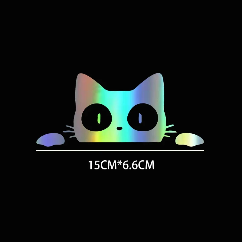 15*6,6 cm roztomilé univerzálne prekvapenie Cat Peeking Sticker Funny vinylové obtisky štýl