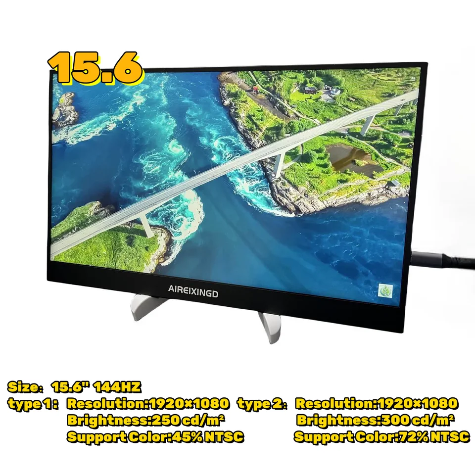 15,6 palca 144 Hz prenosný monitor FHD 1920*1080 Travel Gaming IPS displej pre spínač telefónu prenosný počítač PS4/5 Xbox MacBook