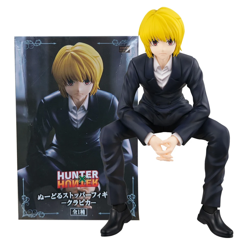 15 cm Anime Hunter × Hunter Kurapika Black Suit Dress Up Model Toy Gift Collection Collection Instant Noodle Press Sedenie Aciton Figure